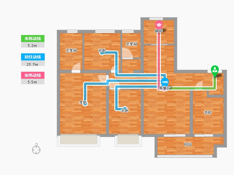 河南省-郑州市-绿地花语城三期6号楼,三期8号楼建面149m2-119.21-户型库-动静线