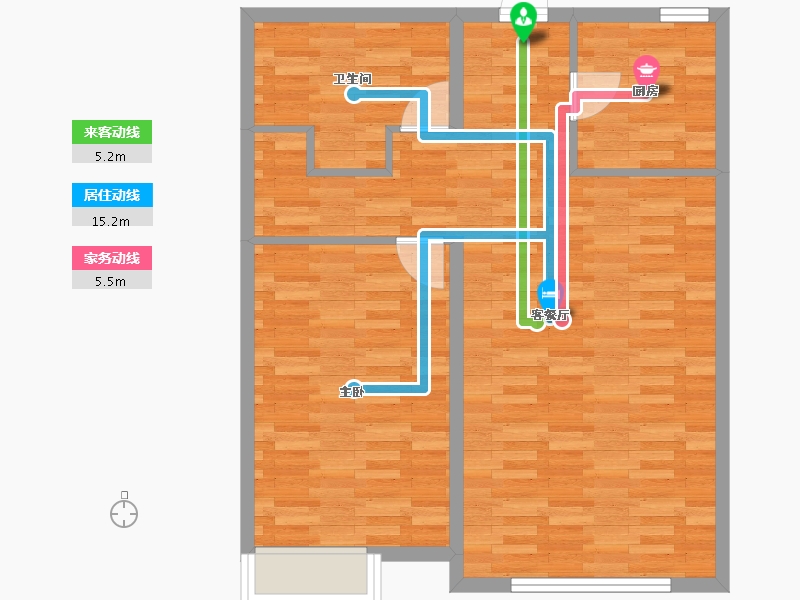 内蒙古自治区-包头市-馥室成双-76.79-户型库-动静线