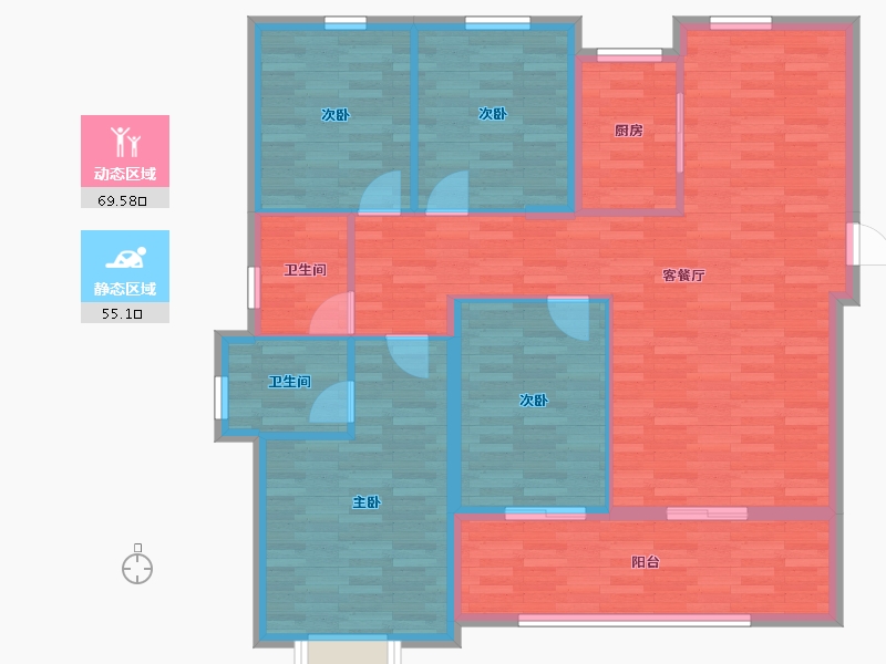 福建省-漳州市-龙江新苑-113.24-户型库-动静分区