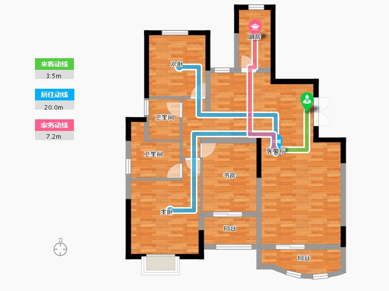 宁夏回族自治区-银川市-中冶幸福宸-102.96-户型库-动静线