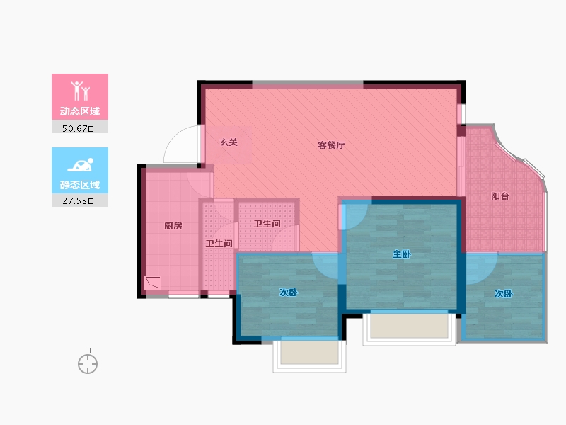 广西壮族自治区-南宁市-骋望一品峯-69.08-户型库-动静分区