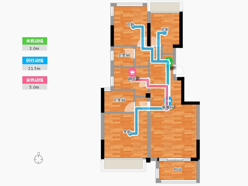 浙江省-杭州市-金地江山风华-71.85-户型库-动静线