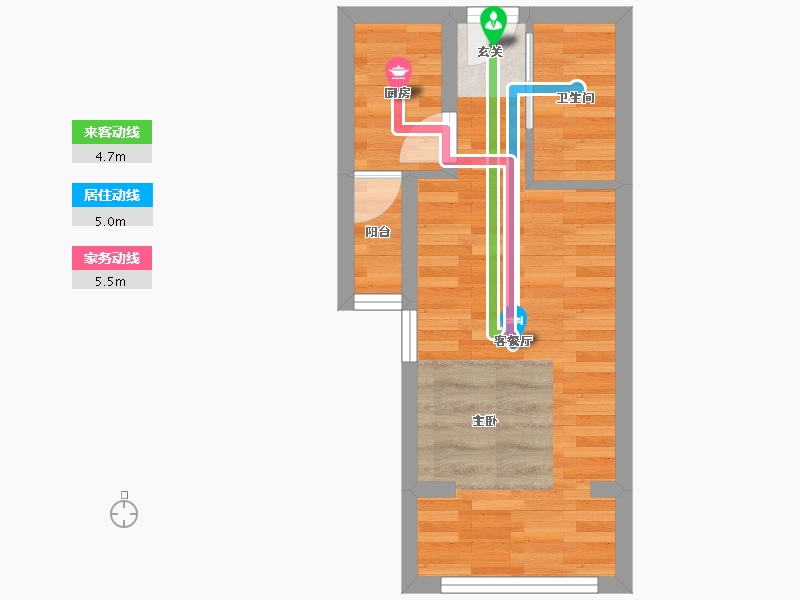 四川省-成都市-思学园智能村C2户型41m²-29.91-户型库-动静线