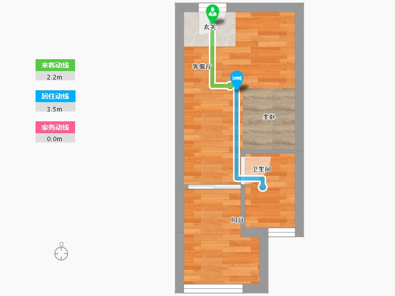 四川省-成都市-思学园智能村C1-1户型28m²-22.63-户型库-动静线