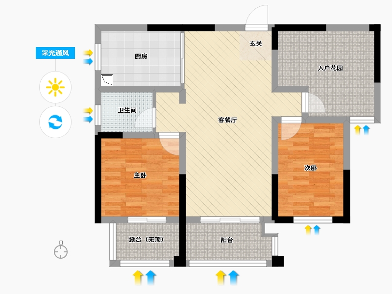 安徽省-宣城市-美都玉府-75.51-户型库-采光通风