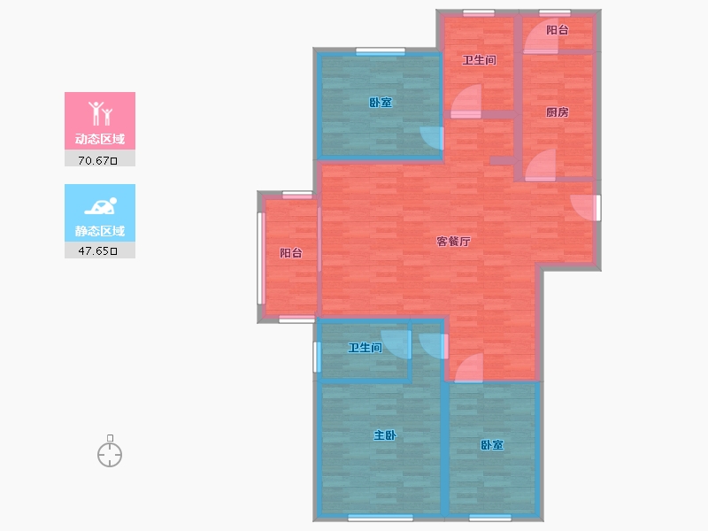 河南省-郑州市-世茂云尚城建面133m2-106.40-户型库-动静分区