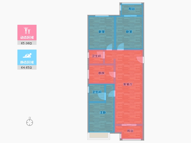 河南省-郑州市-世茂云尚城建面145m2-116.01-户型库-动静分区