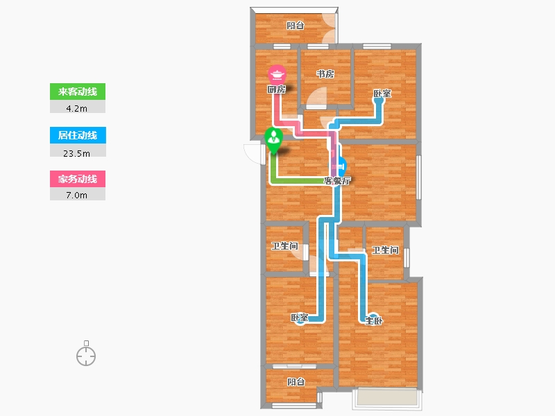 河南省-郑州市-世茂云尚城建面148m2-118.41-户型库-动静线