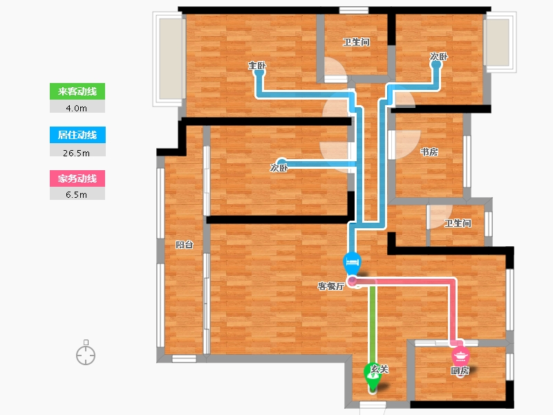 湖南省-常德市-滨江府-111.49-户型库-动静线