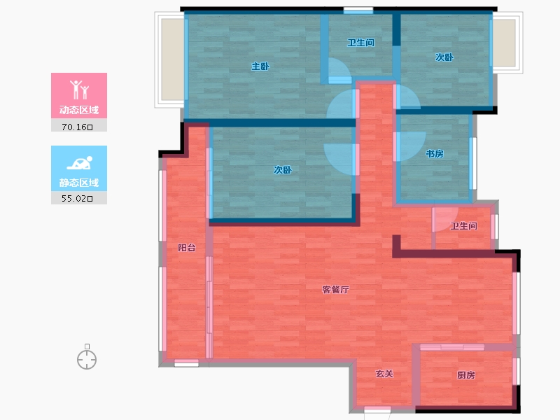 湖南省-常德市-滨江府-111.49-户型库-动静分区