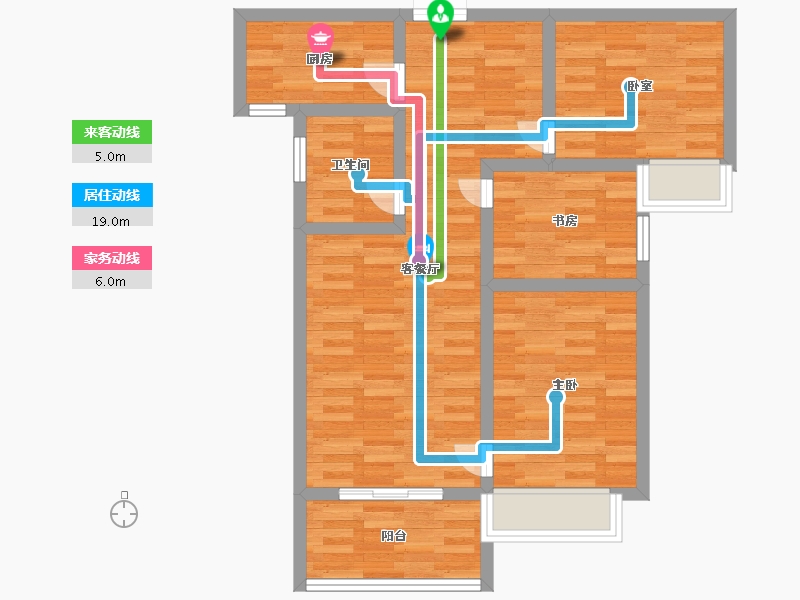 河南省-郑州市-阳光城建面89m2-71.20-户型库-动静线