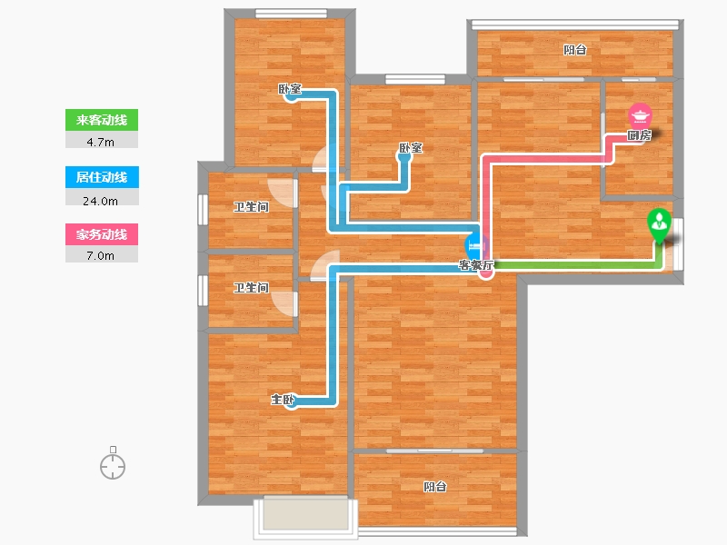 河南省-郑州市-阳光城建面128m2-102.40-户型库-动静线