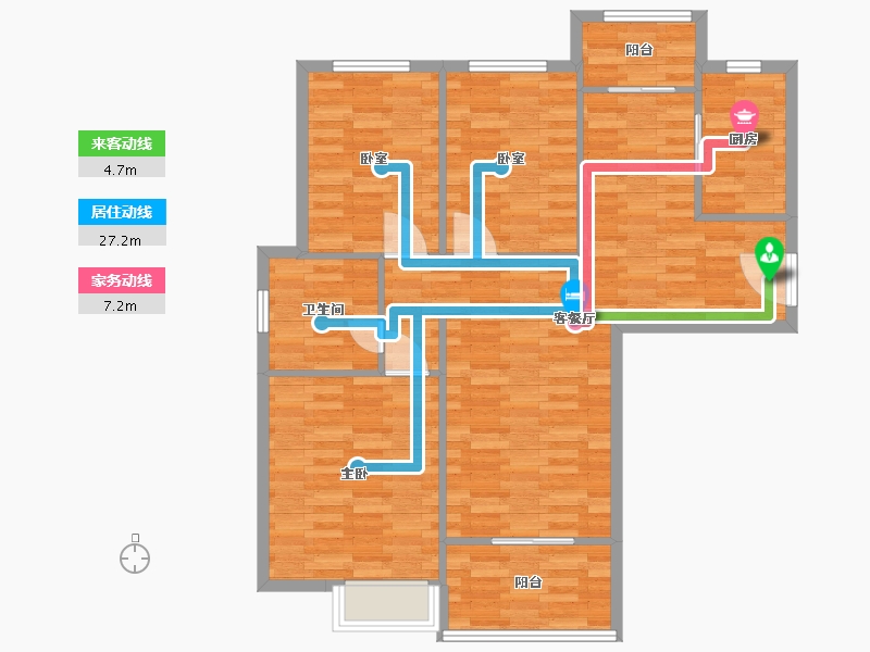 河南省-郑州市-阳光城七号院B2’建面118m2-94.40-户型库-动静线