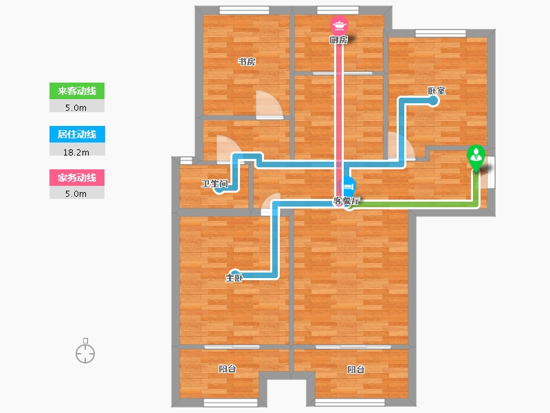 河南省-郑州市-永威城建面115m2-92.00-户型库-动静线