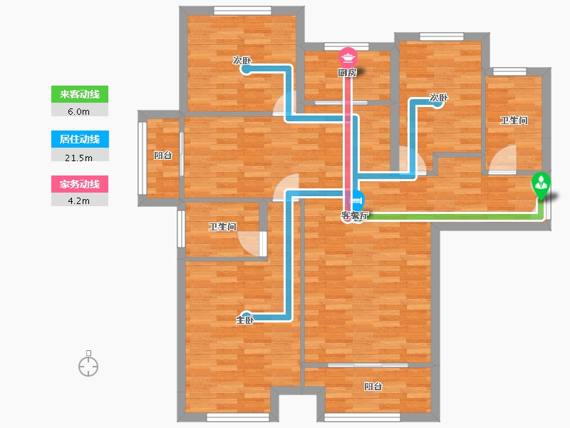 河南省-郑州市-永威城建面123m2-98.40-户型库-动静线