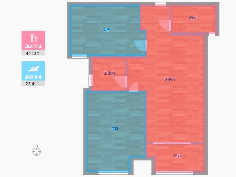 河南省-郑州市-永威城建面76m2-60.80-户型库-动静分区