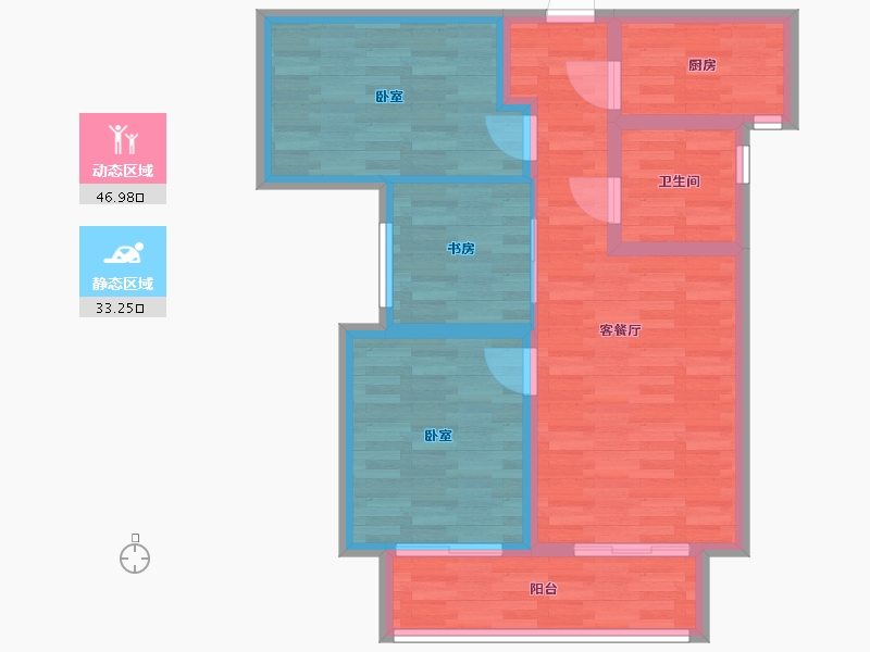 河南省-郑州市-永威城建面89m2-71.19-户型库-动静分区