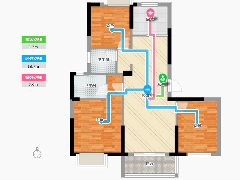 湖北省-武汉市-二七城市广场-76.50-户型库-动静线