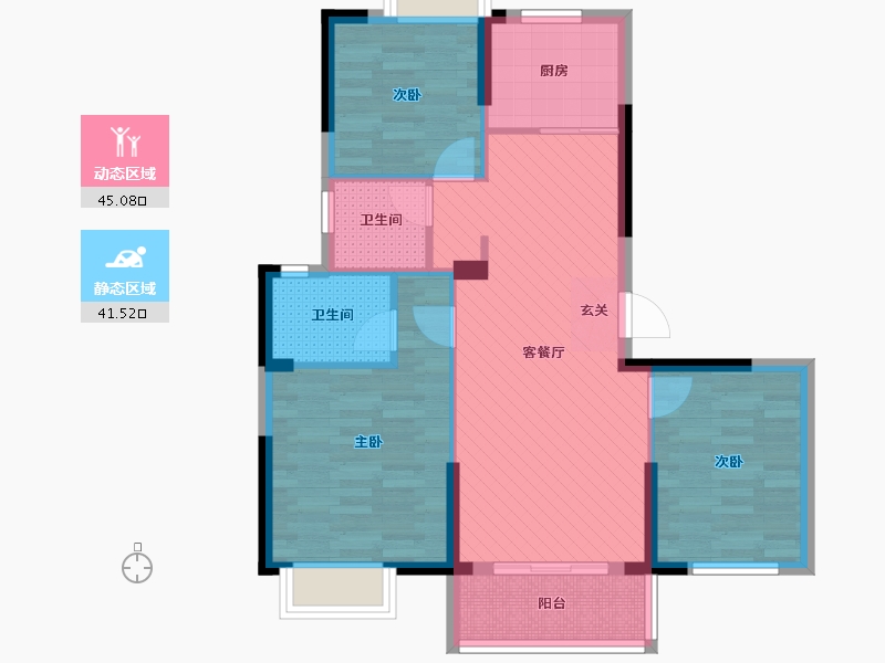 湖北省-武汉市-二七城市广场-76.50-户型库-动静分区