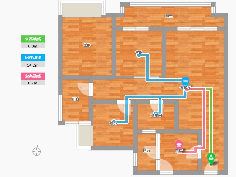 四川省-成都市-凯德卓锦万黛-75.42-户型库-动静线