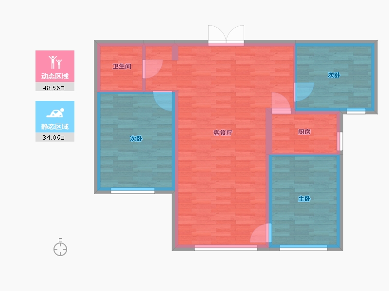 山西省-大同市-悦城金懋府-74.55-户型库-动静分区