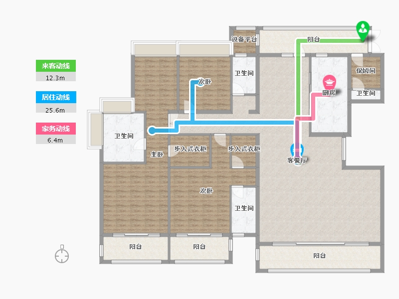 四川省-成都市-人居东湖长岛273m²-236.64-户型库-动静线