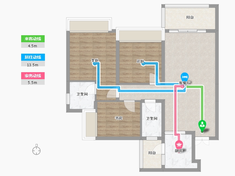 四川省-成都市-人居东湖长岛108m²-83.74-户型库-动静线