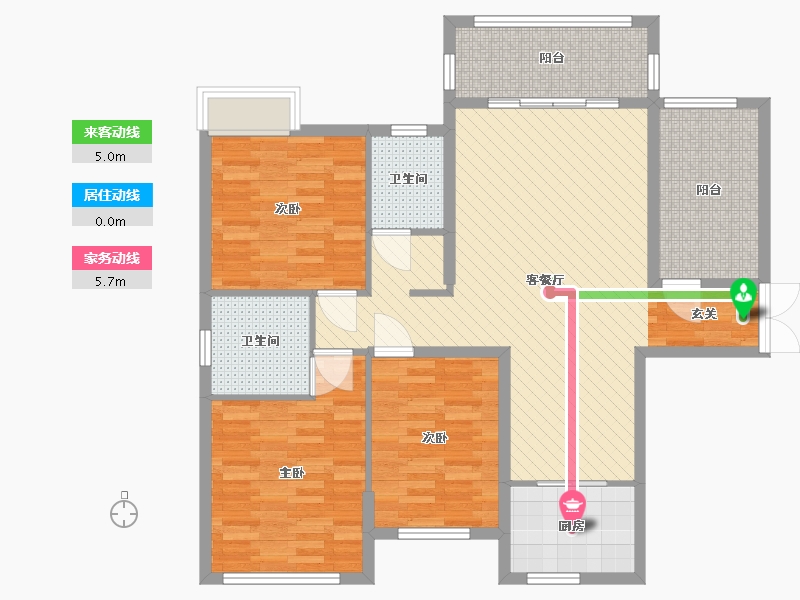 湖南省-长沙市-丽景华庭-104.02-户型库-动静线