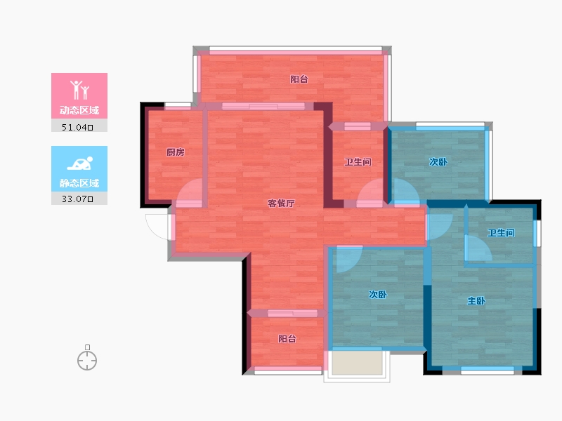 广西壮族自治区-桂林市-万达大都会-73.79-户型库-动静分区