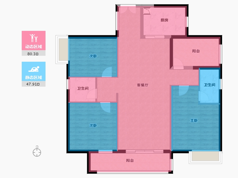 广东省-江门市-新会保利西海岸-115.89-户型库-动静分区