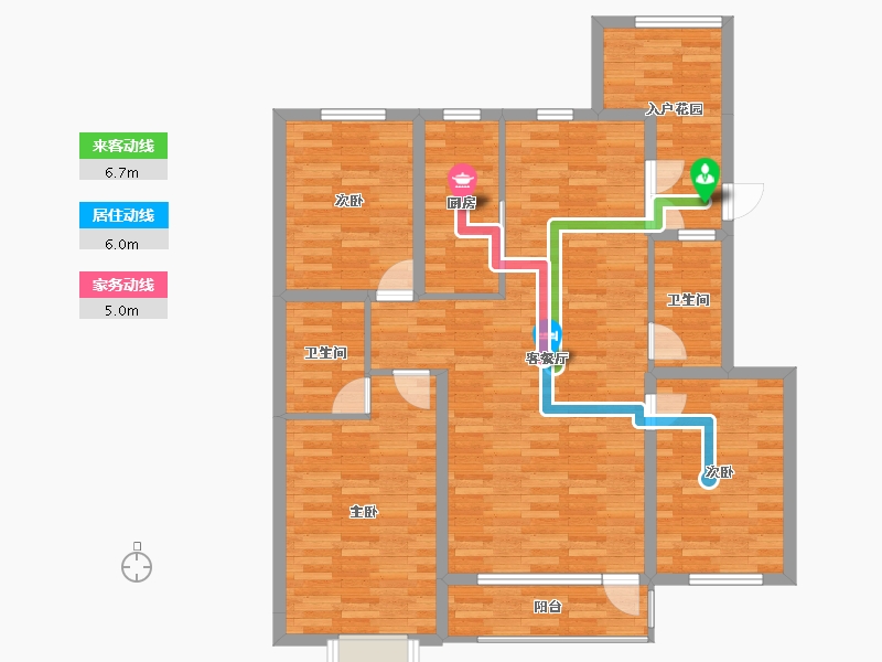 辽宁省-营口市-书香庭院-106.38-户型库-动静线