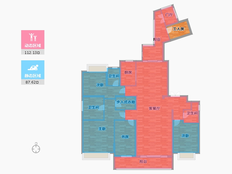 广东省-广州市-珠江金茂府-186.80-户型库-动静分区