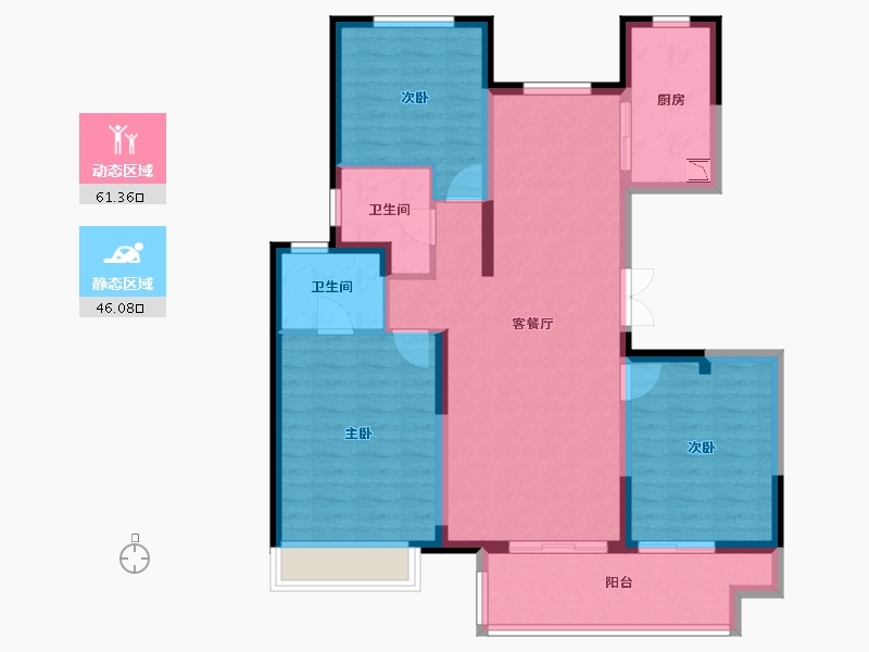 河南省-郑州市-建业嵩岳府-96.10-户型库-动静分区