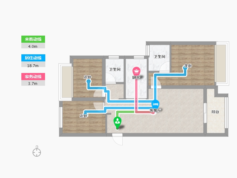 江苏省-苏州市-德馨嘉苑-64.59-户型库-动静线