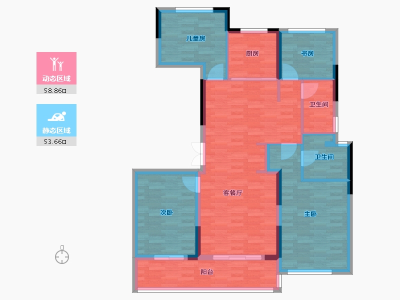 浙江省-杭州市-越秀招商云悦湾-101.03-户型库-动静分区