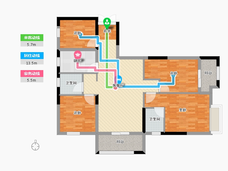 湖北省-黄石市-大冶市一品人家三期-96.52-户型库-动静线