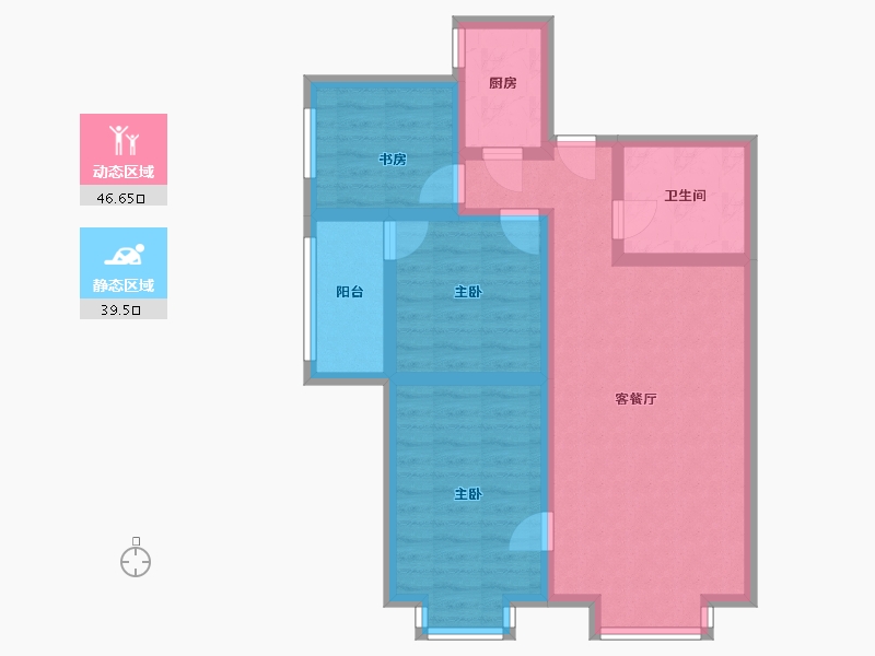 河北省-沧州市-龙岸清华-75.70-户型库-动静分区