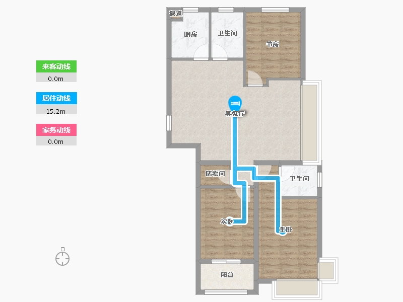 河北省-沧州市-龙岸清华-84.73-户型库-动静线