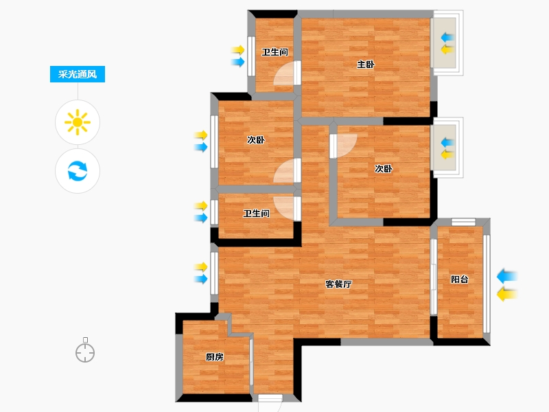 河南省-郑州市-中建森林上郡-77.81-户型库-采光通风