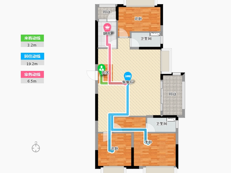 浙江省-台州市-剑桥郡-103.20-户型库-动静线