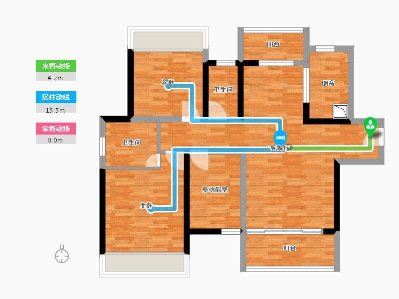 广东省-江门市-骏景湾·领峰2栋03户型-79.71-户型库-动静线