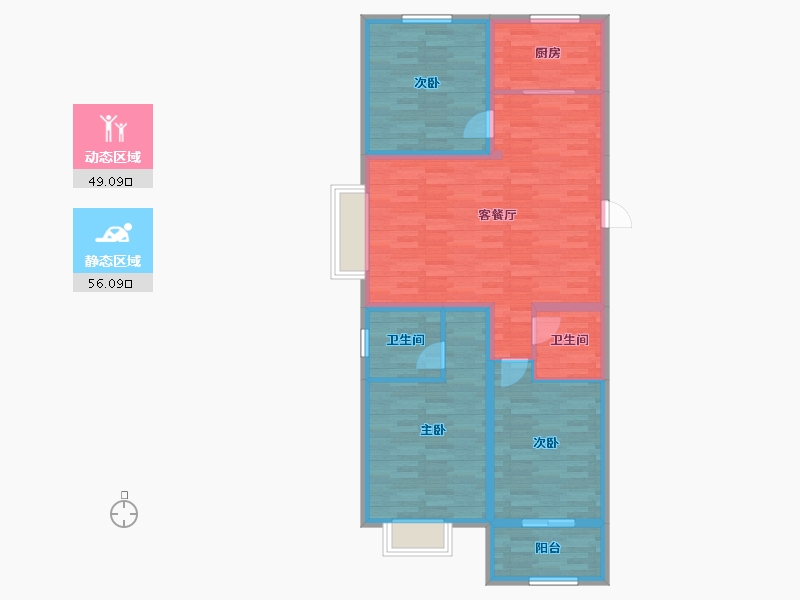 山西省-吕梁市-新城首府-94.17-户型库-动静分区