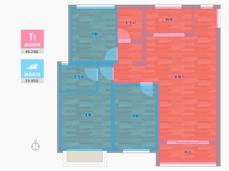 江苏省-南通市-中南熙悦-79.24-户型库-动静分区