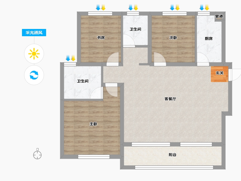 甘肃省-兰州市-绿地-89.11-户型库-采光通风