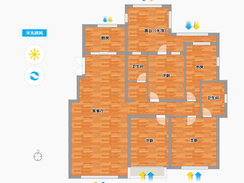 吉林省-长春市-高新君园-147.97-户型库-采光通风