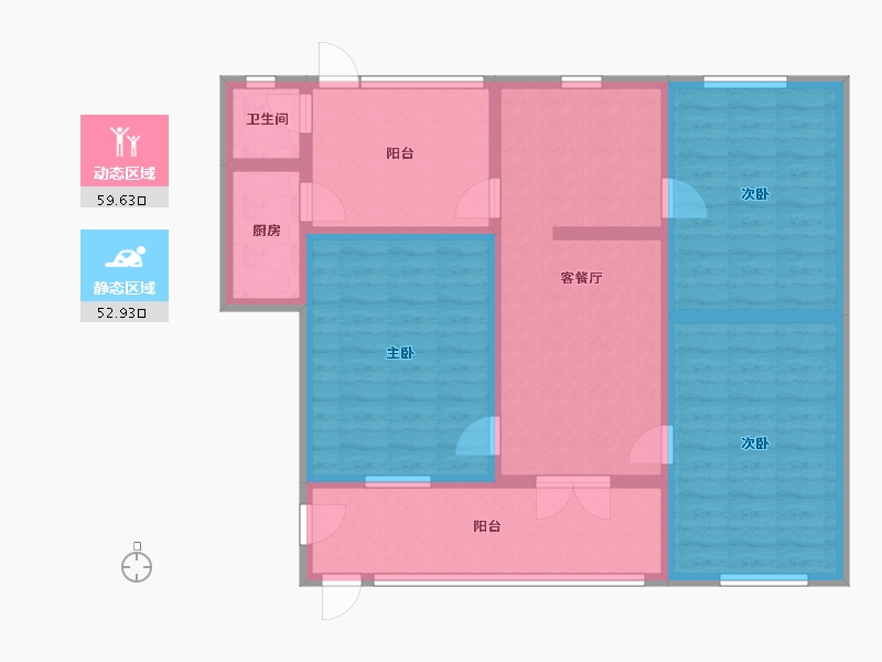 湖北省-荆门市-阳春街-100.10-户型库-动静分区