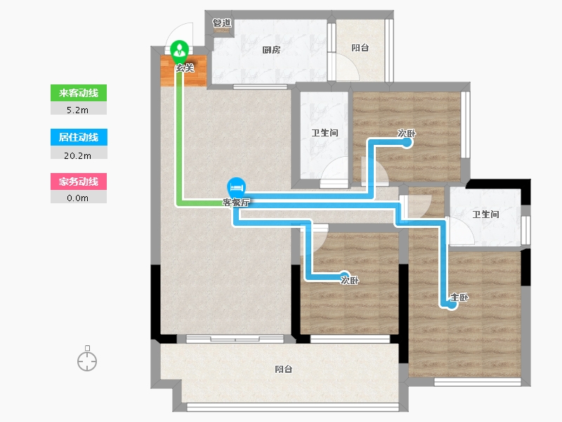 四川省-乐山市-滨河湾-85.45-户型库-动静线