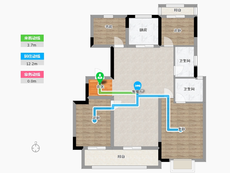 浙江省-宁波市-悦隽明湖府-100.00-户型库-动静线