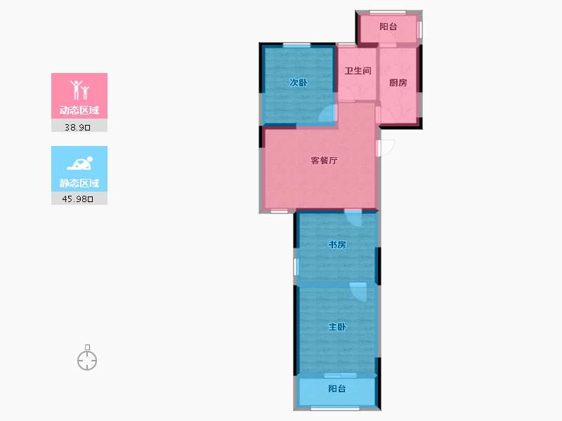 江苏省-南京市-弘阳旭日上城-74.98-户型库-动静分区