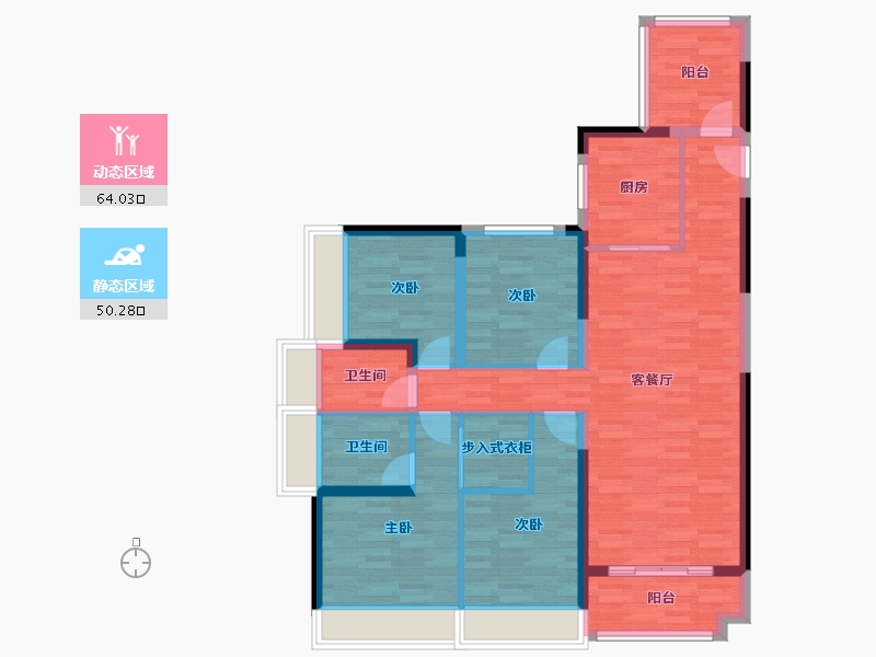 广东省-惠州市-中海阅江府-101.81-户型库-动静分区